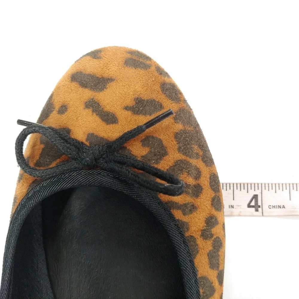 French Connection‎ Shoes Womens Diana Leopard 7 Ballet Flats Vegan Suede New